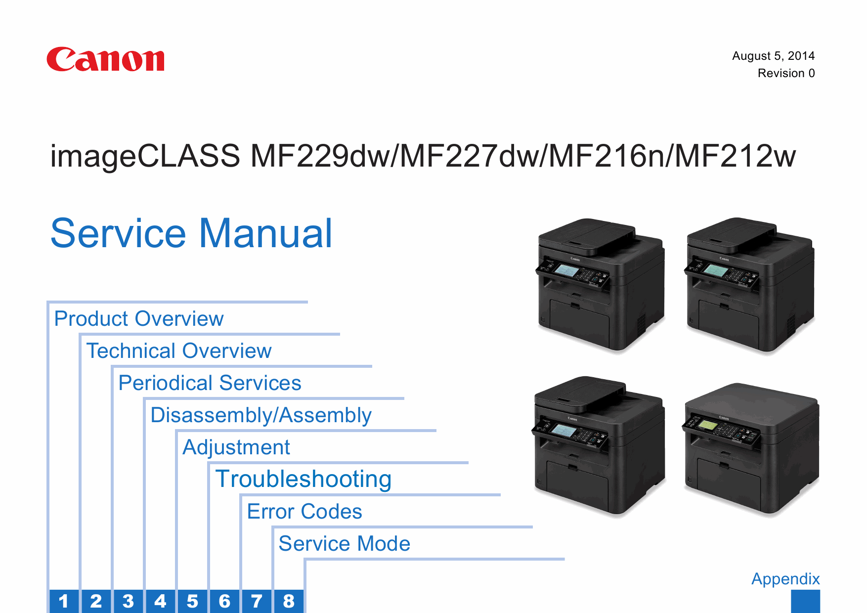 Canon imageCLASS MF-200 212w 216n 222dw 224dw 226dn 227dw MF229dw Service Manual-1